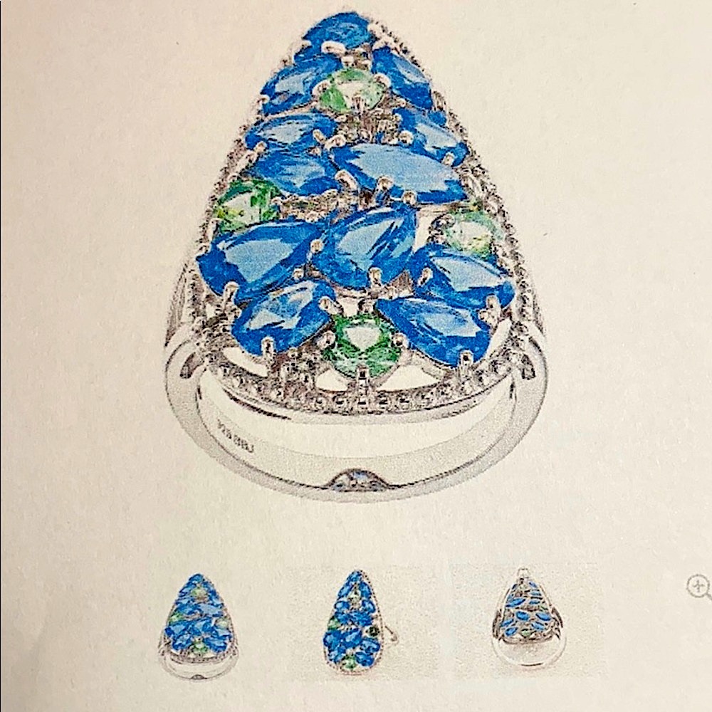 Lab Created Blue & Green Spinel Ring
